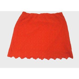J.Crew Womens Skirt 8 Red/Orange Lace Mini Scallop Edge